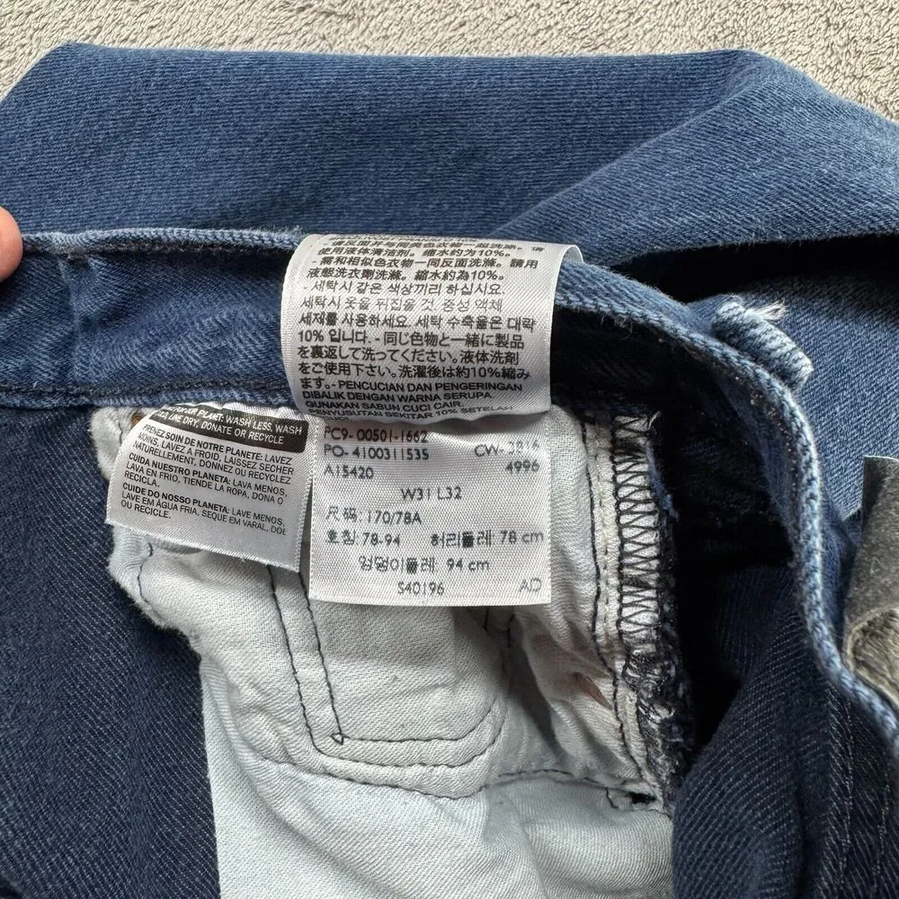 Levi's 501 Jeans‎ Mens Measured 28x25 Blue Denim Button Fly